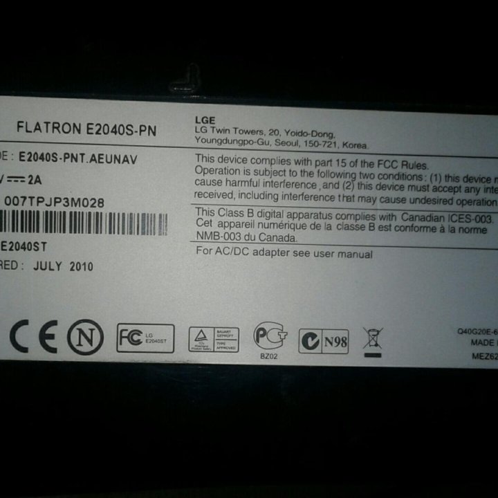 LG FLATRON E2040