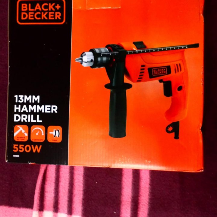 Дрель ударная black+decker