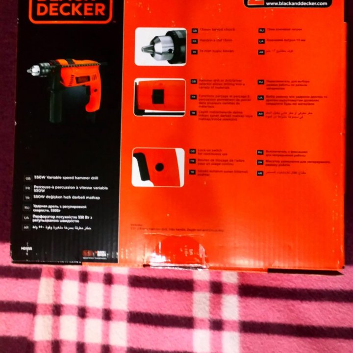 Дрель ударная black+decker