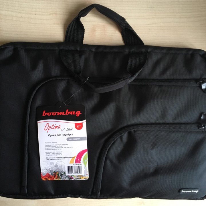 Сумка для ноутбука boombag «Optima” 17 Black