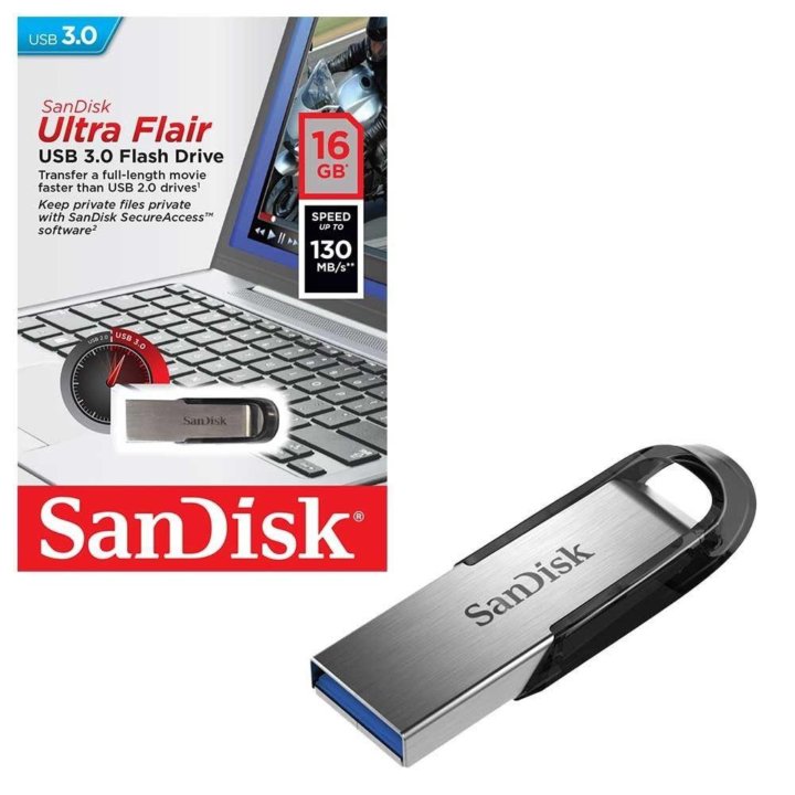 Флешка 16гб SanDisk CZ73 Ultra Flair USB 3.0