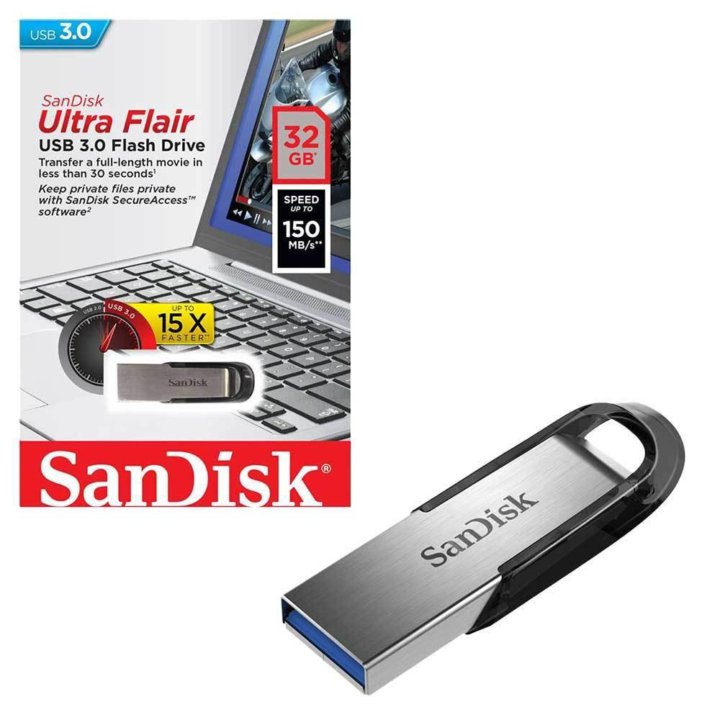 Флешка SanDisk CZ73 Ultra Flair 32gb. USB 3.0