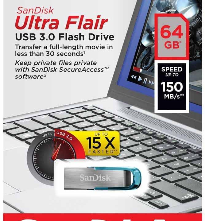 Флешка SanDisk CZ73 Ultra Flair 64GB USB 3.0