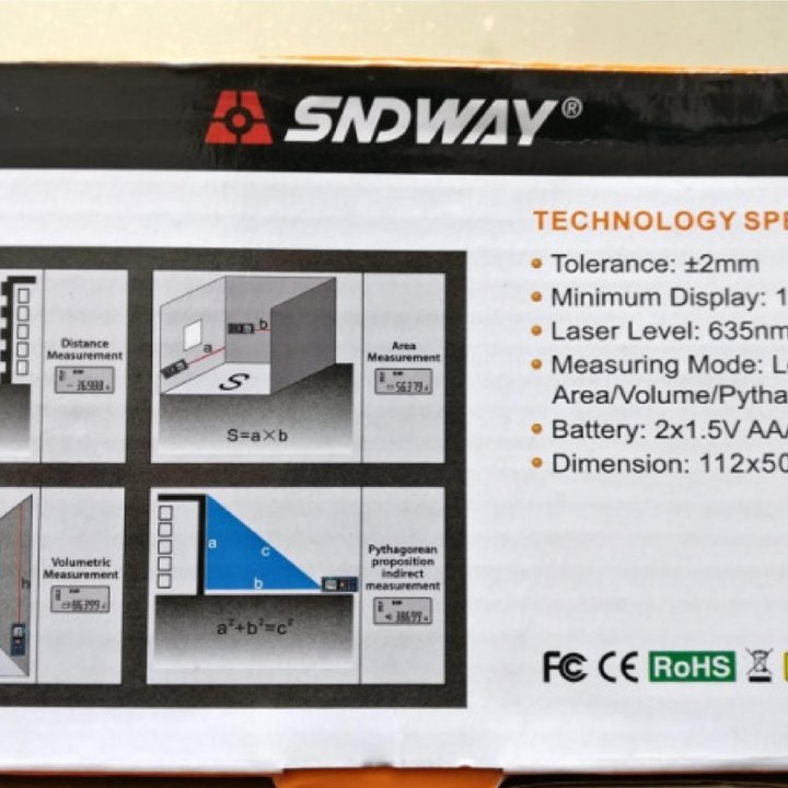 Новый лазерная дальномер (рулетка) Sndway SW-T