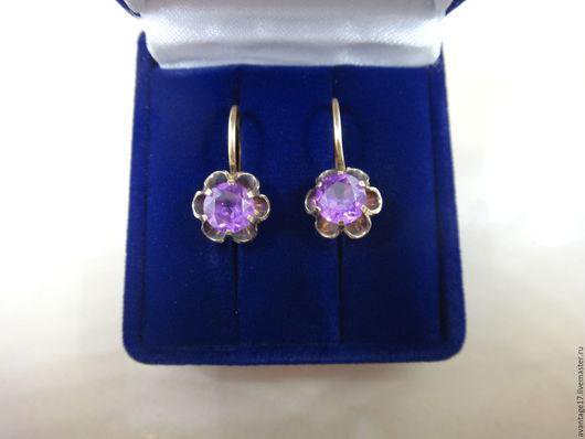 Серьги с аметистом