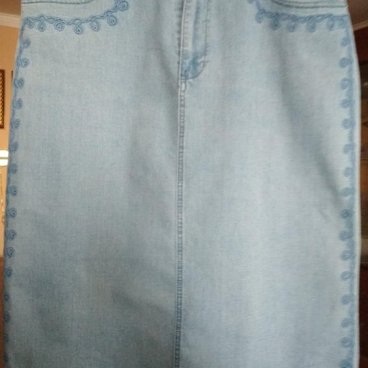 Юбка джинсовая голубая