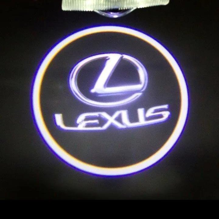 штатная подсветка дверей с логотипом Toyota Lexus