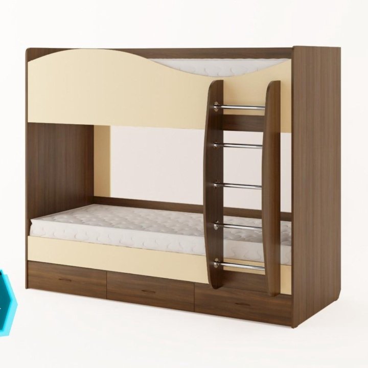 Кровать двухъярусная с ящиками