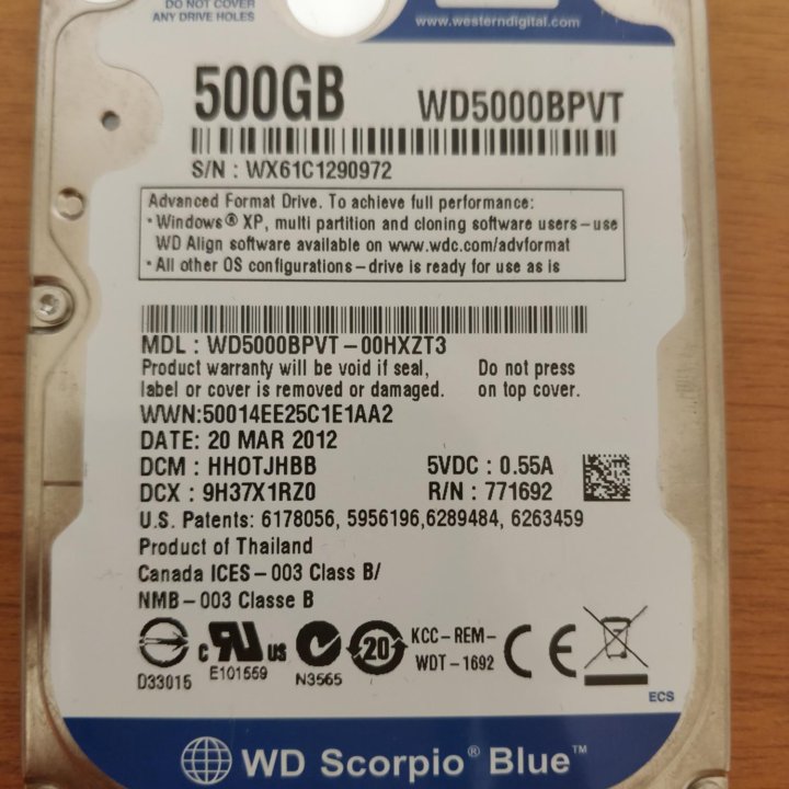 Винчестер HDD 500gb Sata