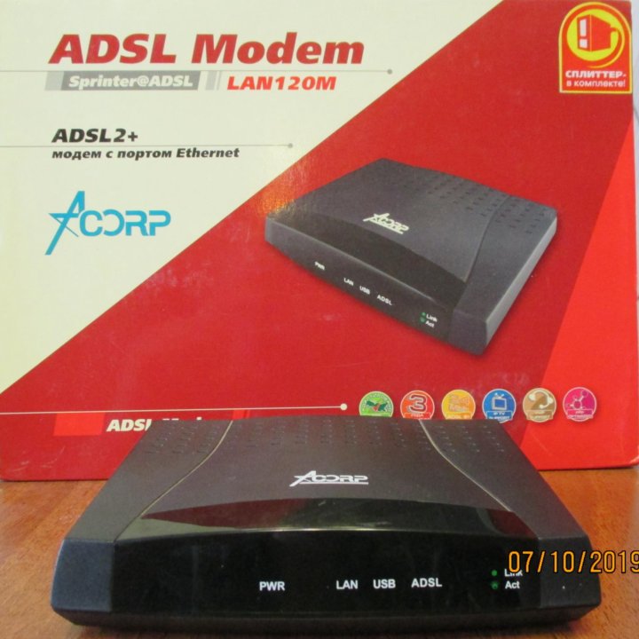 Модем adsl Acorp sprinteradsl LAN 120M