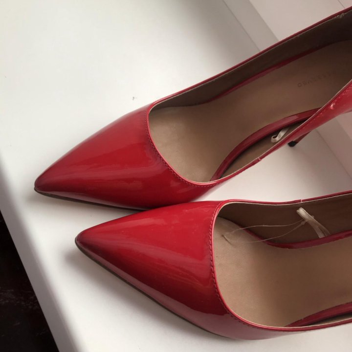 39 Новые красные туфли-лодочки лак экокожа