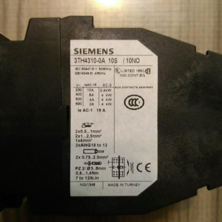 Вспомог контактор Siemens 3TH4310-0A 10S