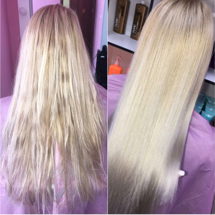 Кератиновое выпрямление, лечение волос