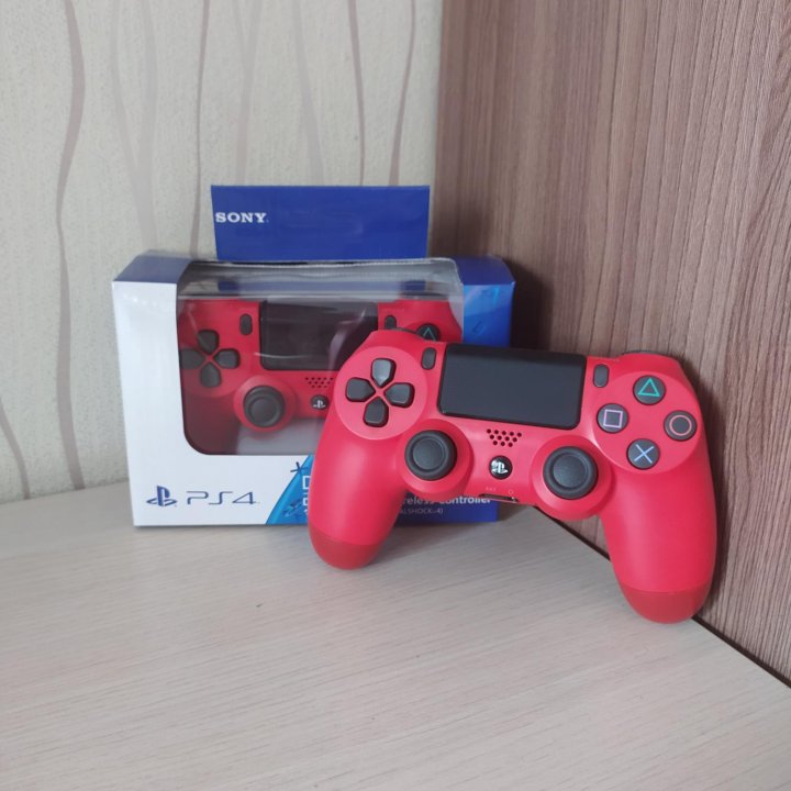 Джойстик PS4 красный(новый)