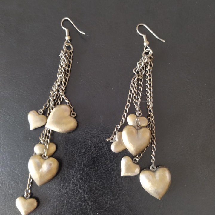 Серьги Сердце металл