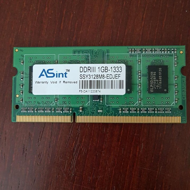 ASint DDR3 SO-DIMM 1GB 1333