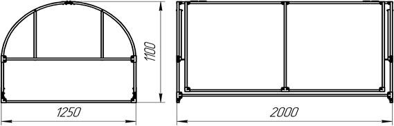 Каркас парника Бабочка 4 м