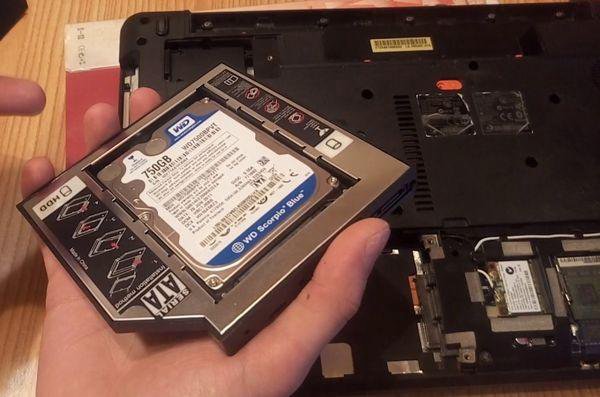 Адаптер DVD для HDD/SSD в ноутбук 12,7мм 9,5мм