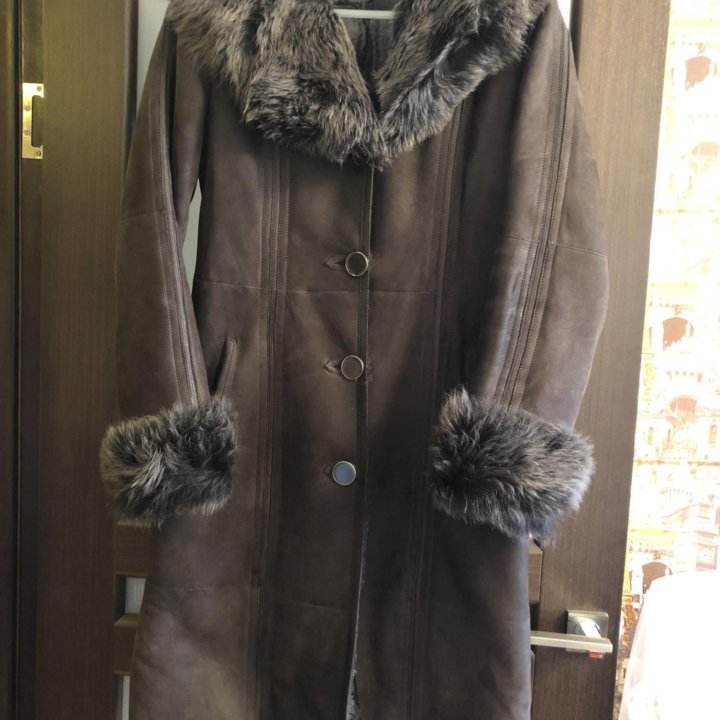 Дубленка Пальто натуральная с поясом