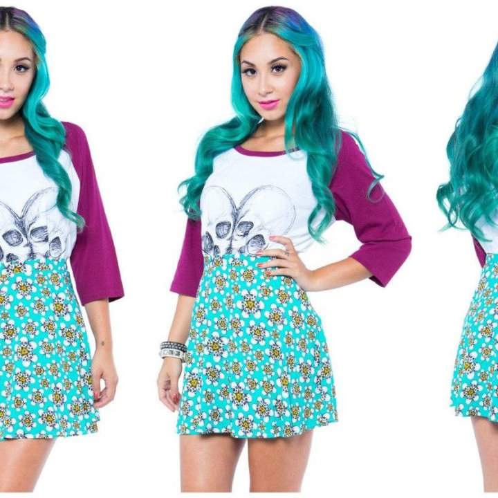 Новые юбки Iron Fist Skull Blue skirt