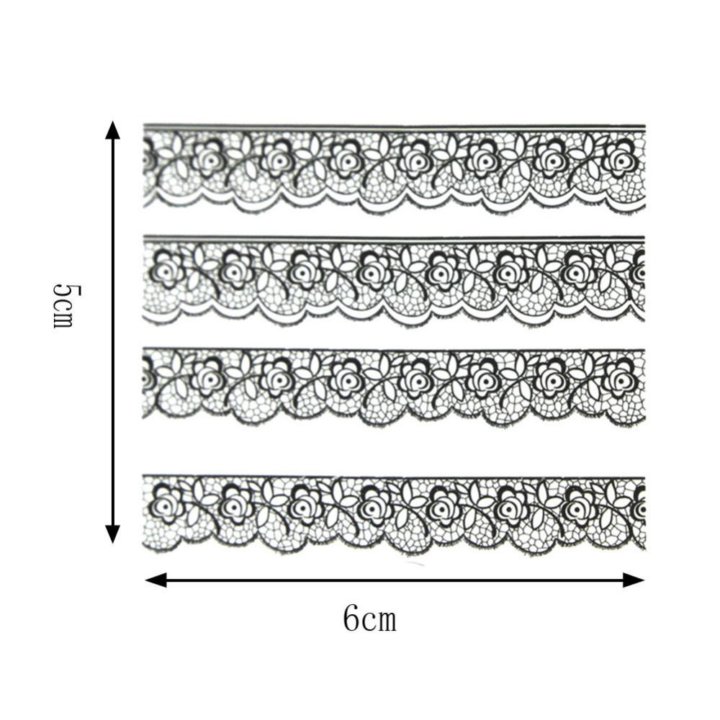 Наклейки для маникюра Черное Кружево