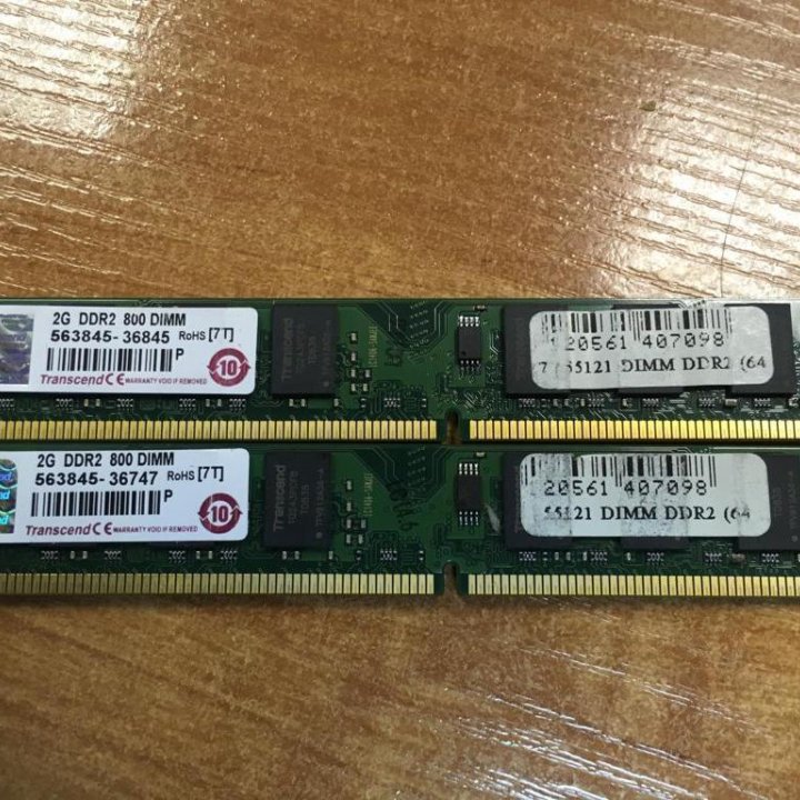 Память Transcend DDR2, 2 шт по 2Гб