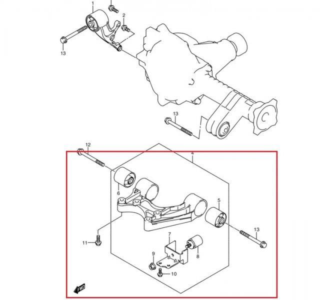 Подушка редуктора передняя Suzuki Grand Vitara