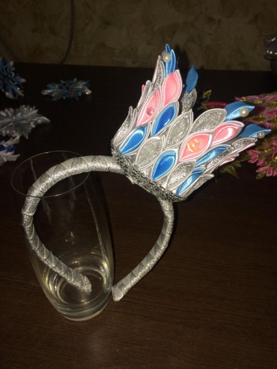 НОВОГОДНЯЯ КОРОНА КАНЗАШИ 2023г, МК / DIY NEW YEAR KANZASHI CROWN