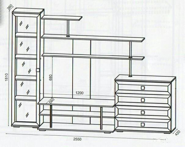 Стенка каскад много мебели схема сборки