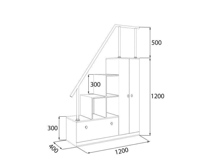 Шкаф под лестницей чертеж фото 37