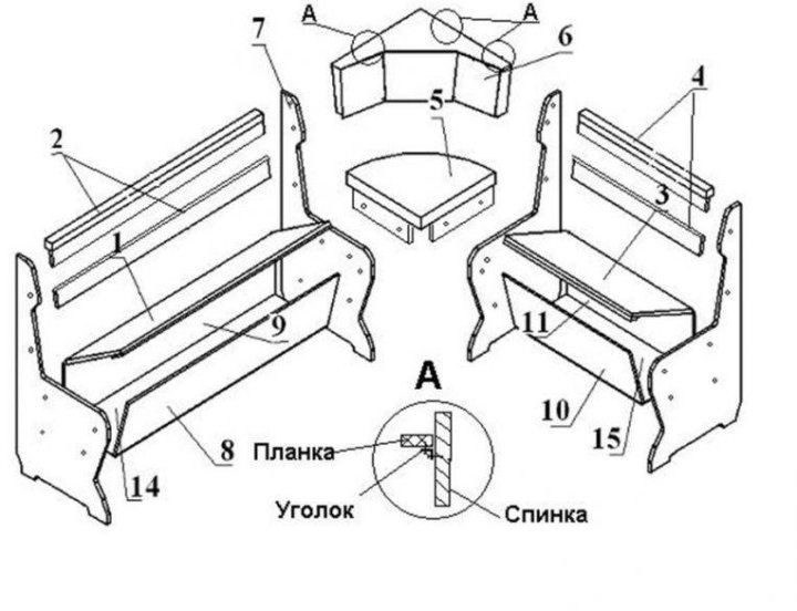 Как собрать кухонный уголок схема сборки