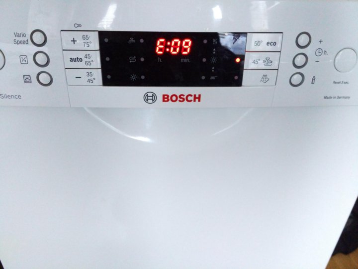 Ошибка e09 посудомойка Bosch. Коды ошибок посудомоечных машин Bosch без дисплея. Е15 посудомойка бош