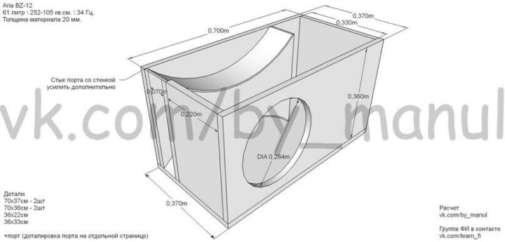 Экспо короб под 12 сабвуфер чертеж - 86 фото