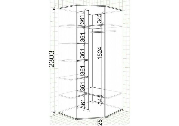 Угловой шкаф конструкция