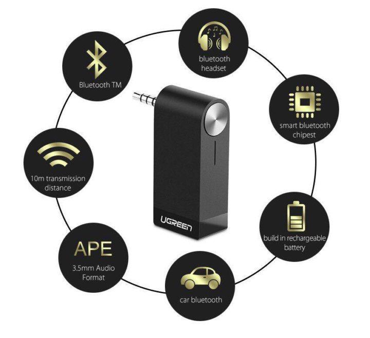 Ugreen как подключить блютуз Aux Bluetooth - купить в Санкт-Петербурге, цена 900 руб., продано 2 октября 2017