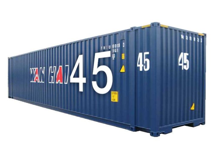 Контейнеровоз под 45 футовый контейнер. Контейнер 45 футов на прицепе. Высокий 45-футовый: 45 Dry High Container, 45 HC. Фото 45 футового контейнера. Морской контейнер 45 футов