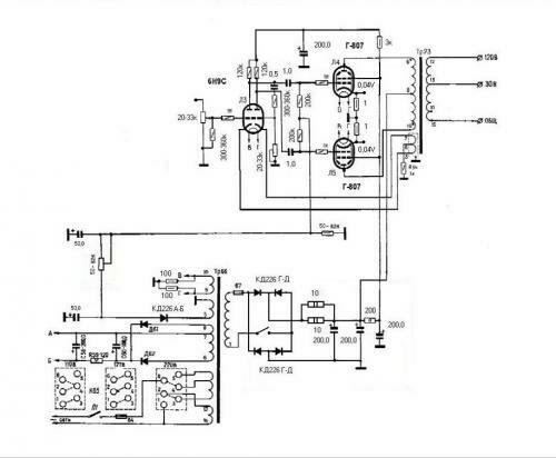 Ламповый усилитель у 100у4 2 схема