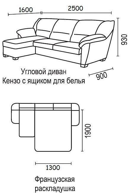 Размеры углового дивана для гостиной небольших размеров