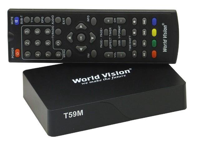 Приставки world. Приставка World Vision t59. DVB t2 приставка World Vision. World Vision t59 пульт. Пульт цифровой приставки ворлд ВИЗИОН т57м.