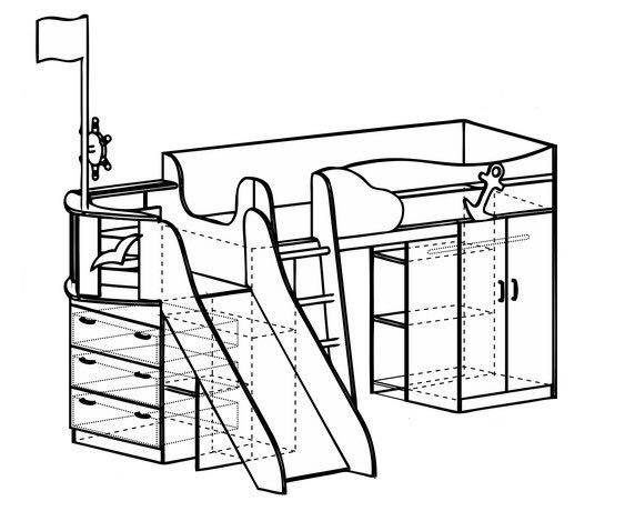 Кровать чердак адмирал