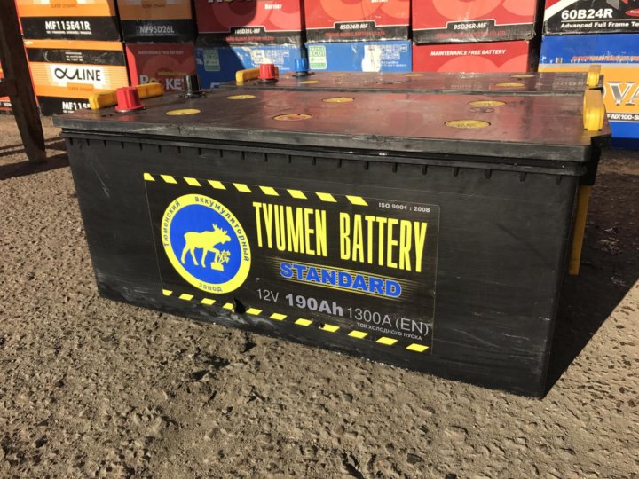 1320а под болт. акб tyumen battery "standard" апз 6ст 190 п. п. аккумулятор tymen battery 190а/ч. акб 190 спарки.