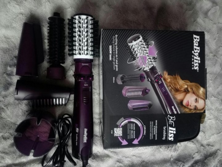 Фен-щетка для укладки волос с вращающейся насадкой babyliss 2736e