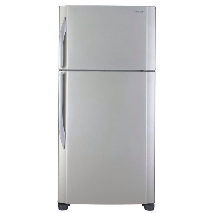 Холодильник шарп широкий с верхней морозилкой бежевый фото