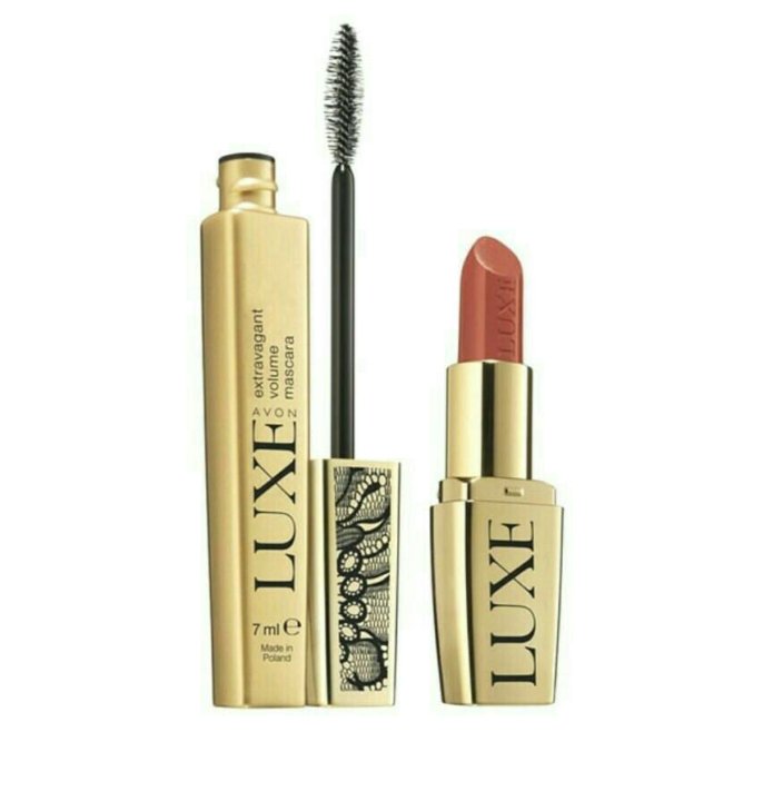 Набор luxe. Mascara Luxe Avon. Тушь Люкс эйвон. Набор тушь помада эйвон. Набор Люкс эйвон.