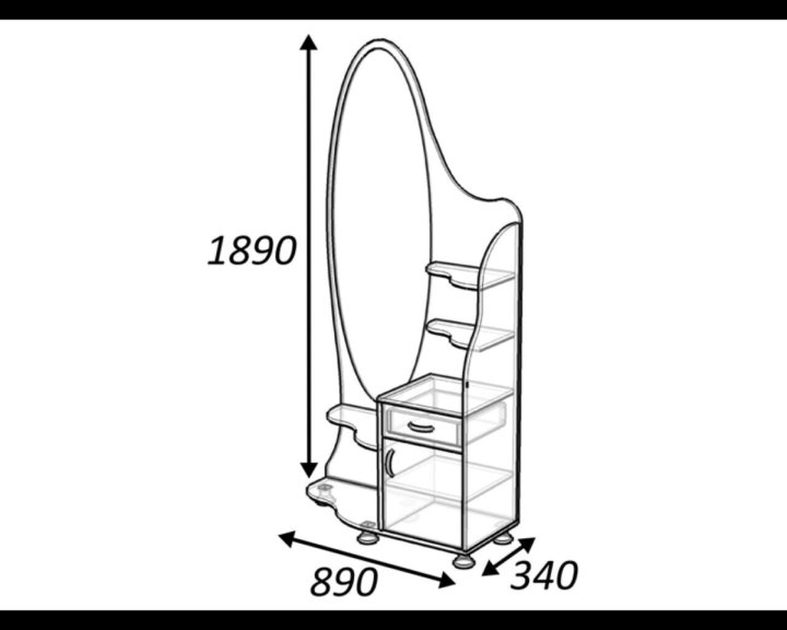 Румб 4. Схема трюмо. Трюмо угловое с зеркалом чертежи.