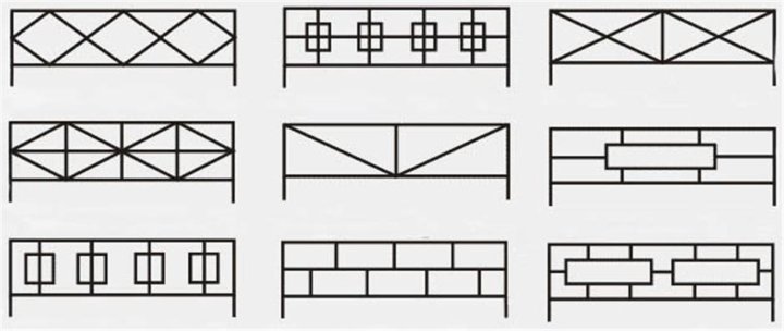 Эскизы оградок на кладбище из профильной