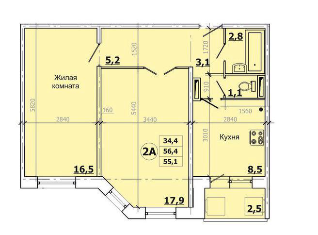 Планировки квартир нижневартовск Квартира, 2 комнаты, 56 м² - купить в Нижневартовске, цена 3 550 000 руб., прода