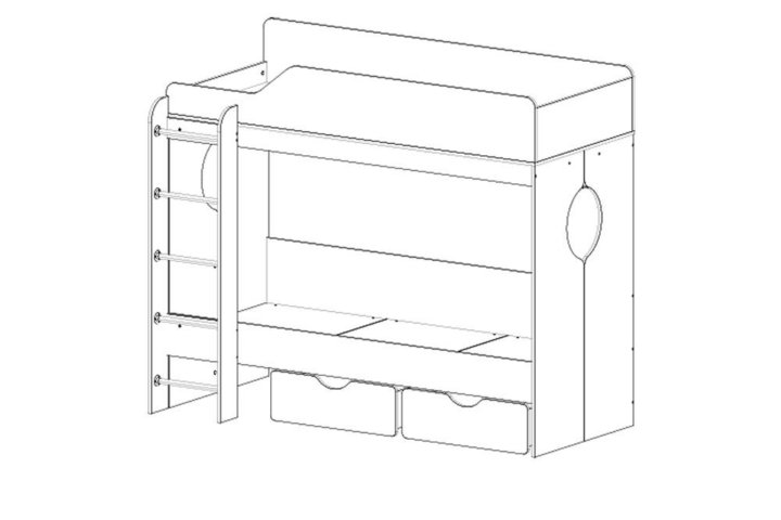 Двухъярусная кровать нарисованная