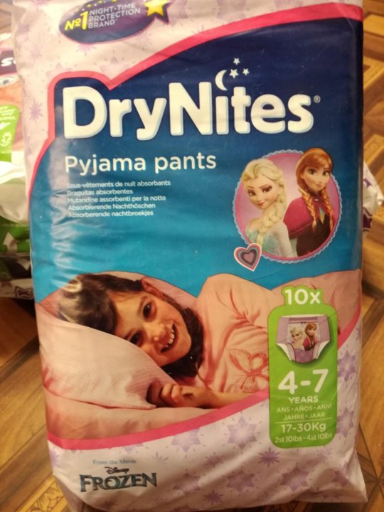 DryNites Трусики 4-7 лет для девочек.