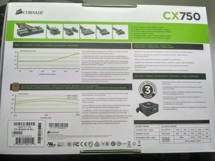 Corsair cx750 схема